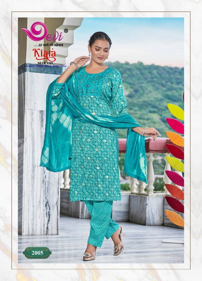 Devi Kiara Rayon Printed Readymade Suits Catalog
